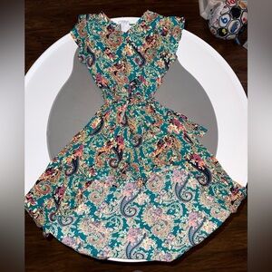 Floral Paisley Kids Short Skirted Romper